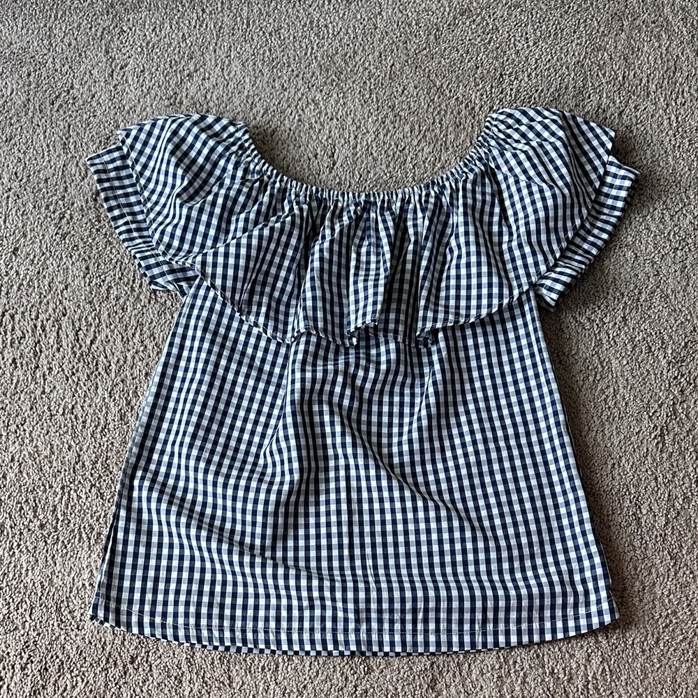 Gingham Off-Shoulder Top